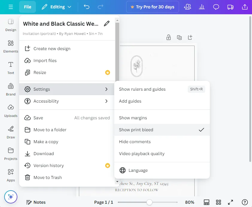 Downloading from Canva for print