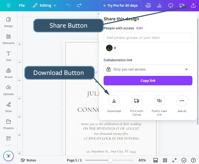 Canva PDF print download settings