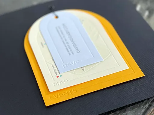 Die cut business card assembly