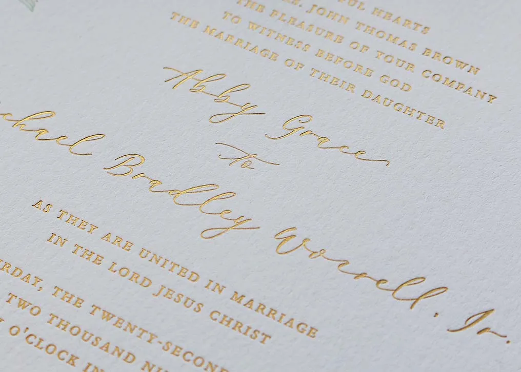 Letterpress impression detail