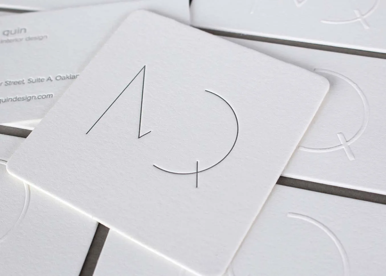 Business card — letterpress impression detail