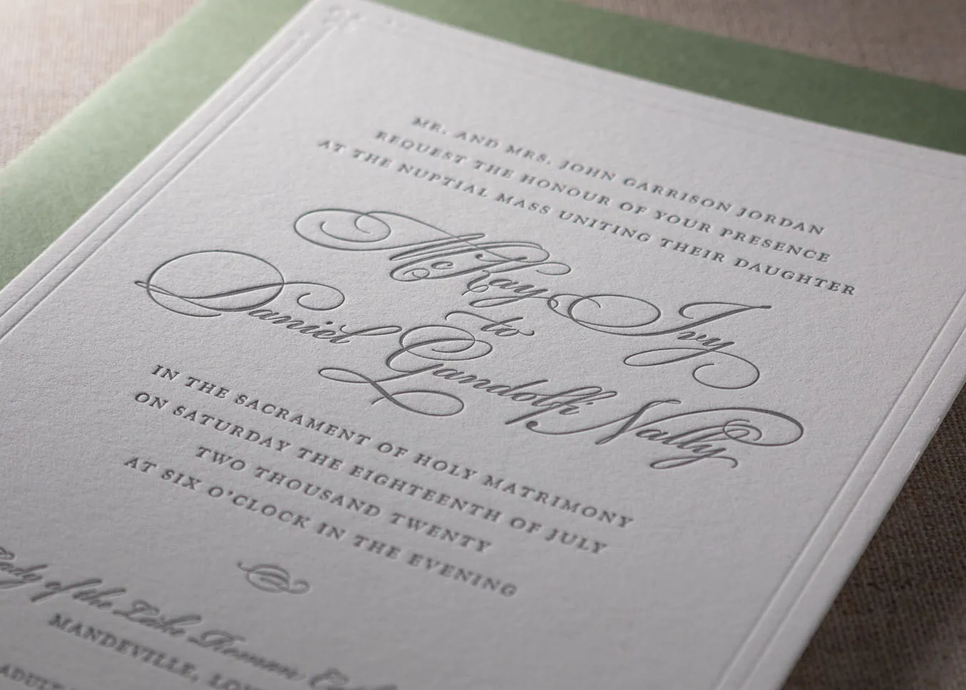 Letterpress on handmade paper