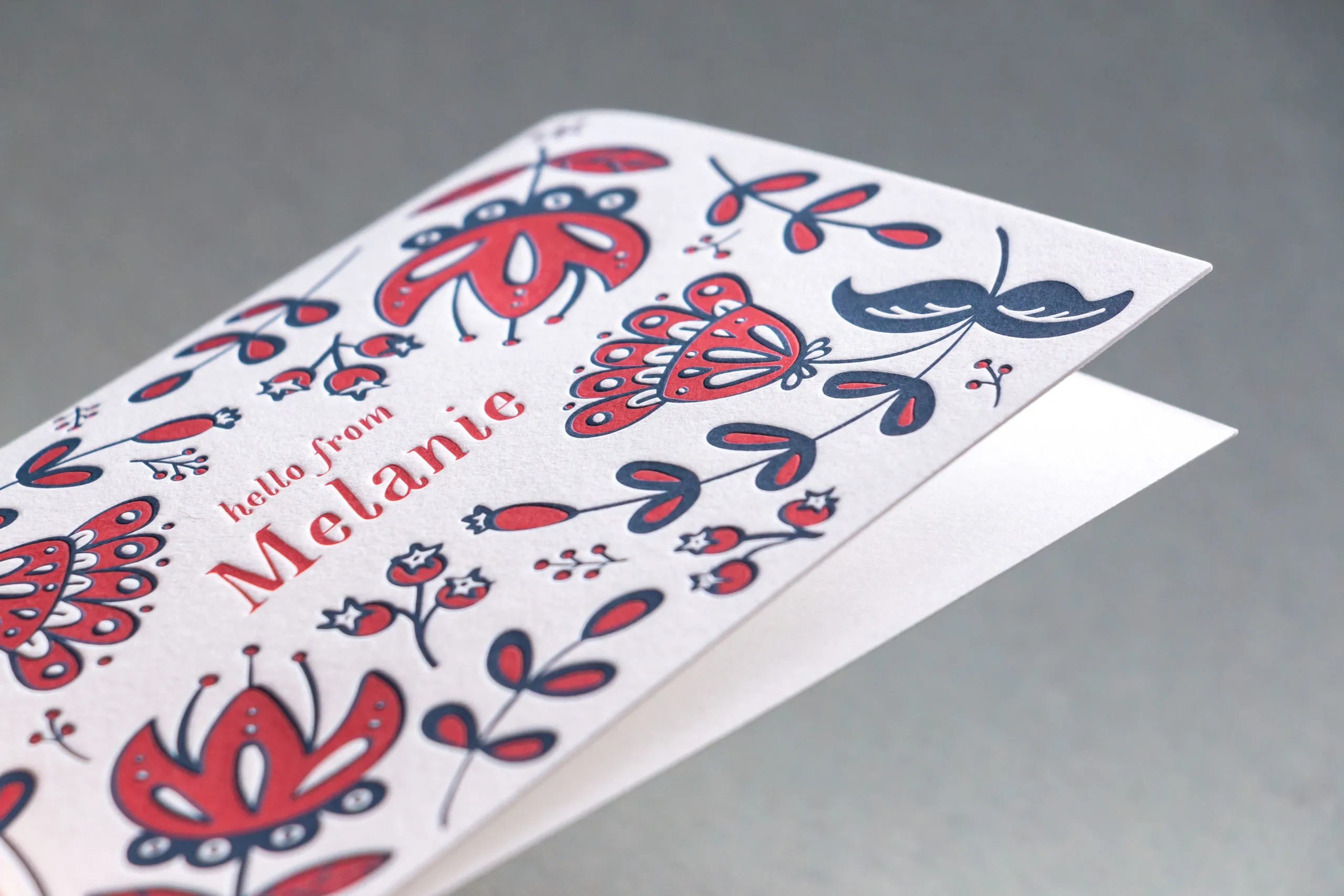 Custom letterpress note cards